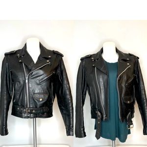 🖤Gorgeous💣. Unik. Heavy leather motorcycle jacket🖤Vintage ride💋